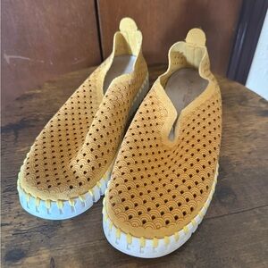 Ilse Jacobsen Yellow Perforated Slip-Ons